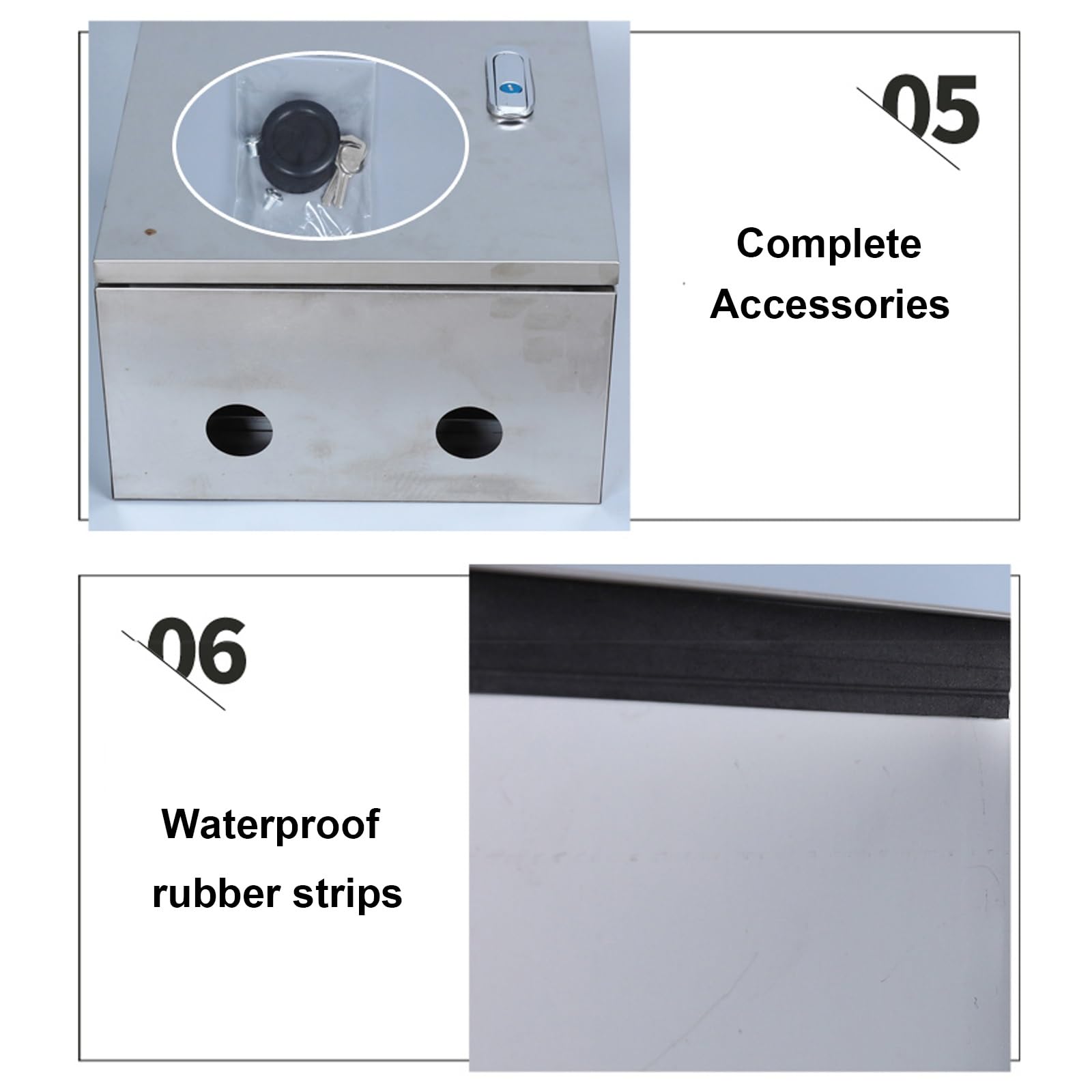Caja Estanca Exterior Electrica de Acero Inoxidable 60x80x20cm, Caja de Conexiones para Exteriores IP66, Caja Eléctrica Universal con Cerradura y Placa de Montaje(60x80x20cm)