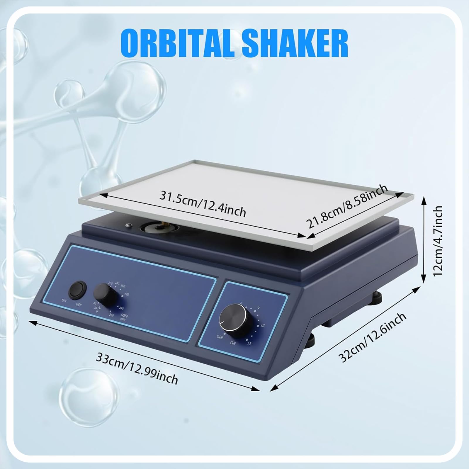 Agitador Orbital Laboratorio, Velocidad Ajustable 20-210Rpm, Para Productos
