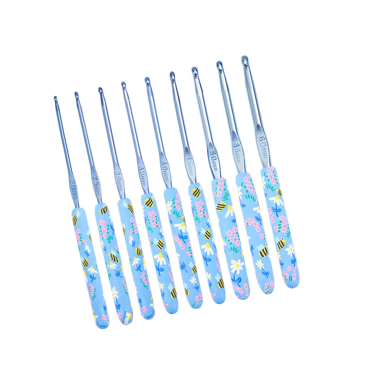 Tsophreniq 9 / 12Pcs Soft Handle Crochet Hook Ergonomic Grip Set Needle for Crocheting Weaving Knitting Project for Craft Enthusiasts