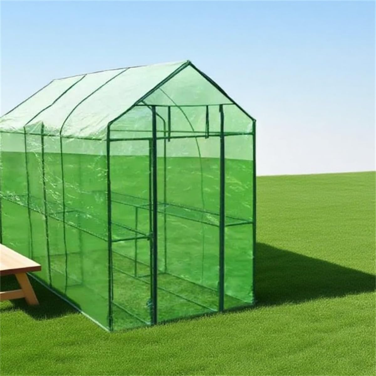 Walk-in Greenhouse for Home Gardening with Steel Frame and PVC Cover