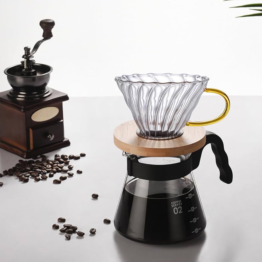 Gute Glass Coffee Dripper/Filter - Cone Glass Pour Over