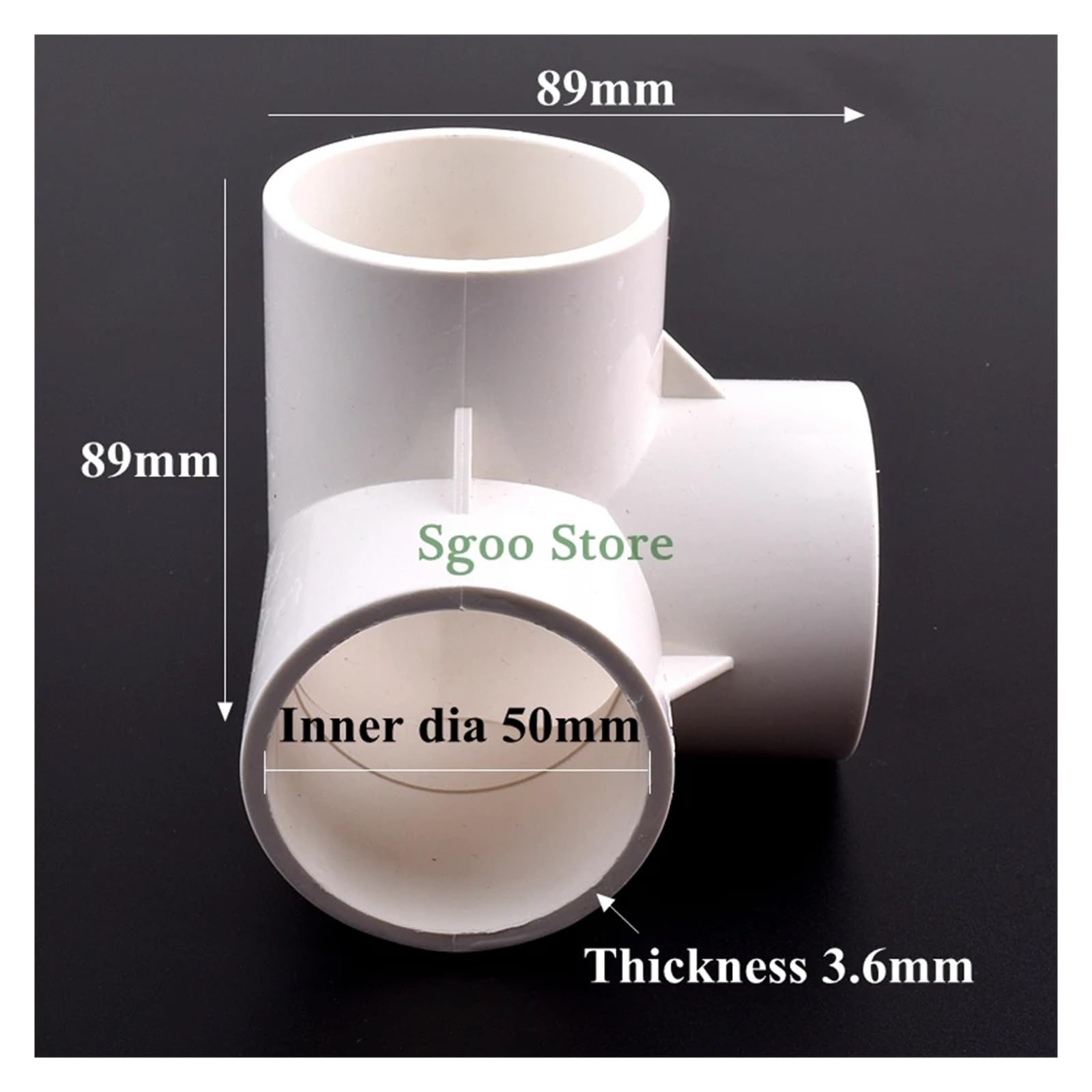 Conectores de marco hidropónico/tubo de riego de PVC, de 50 mm, color blanco, de 3/4/5 vías, en cruz y 6 vías, accesorios de unión tridimensionales(6 ways joint,Inner Dia 50mm(5pcs))