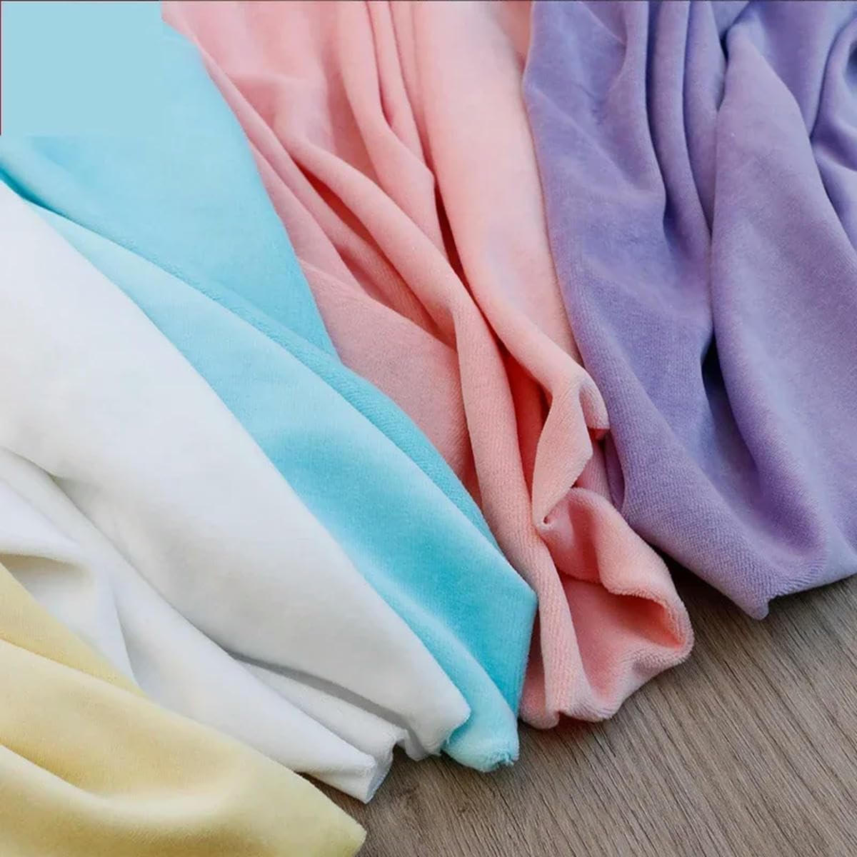 Tela Elástica De Terciopelo De Algodón Por Metros Para Ropa Vestidos Costura Liso Terciopelo De Alta Calidad Tejido De Punto Suave Agradable Para La Piel-Negro-100cmX150cm