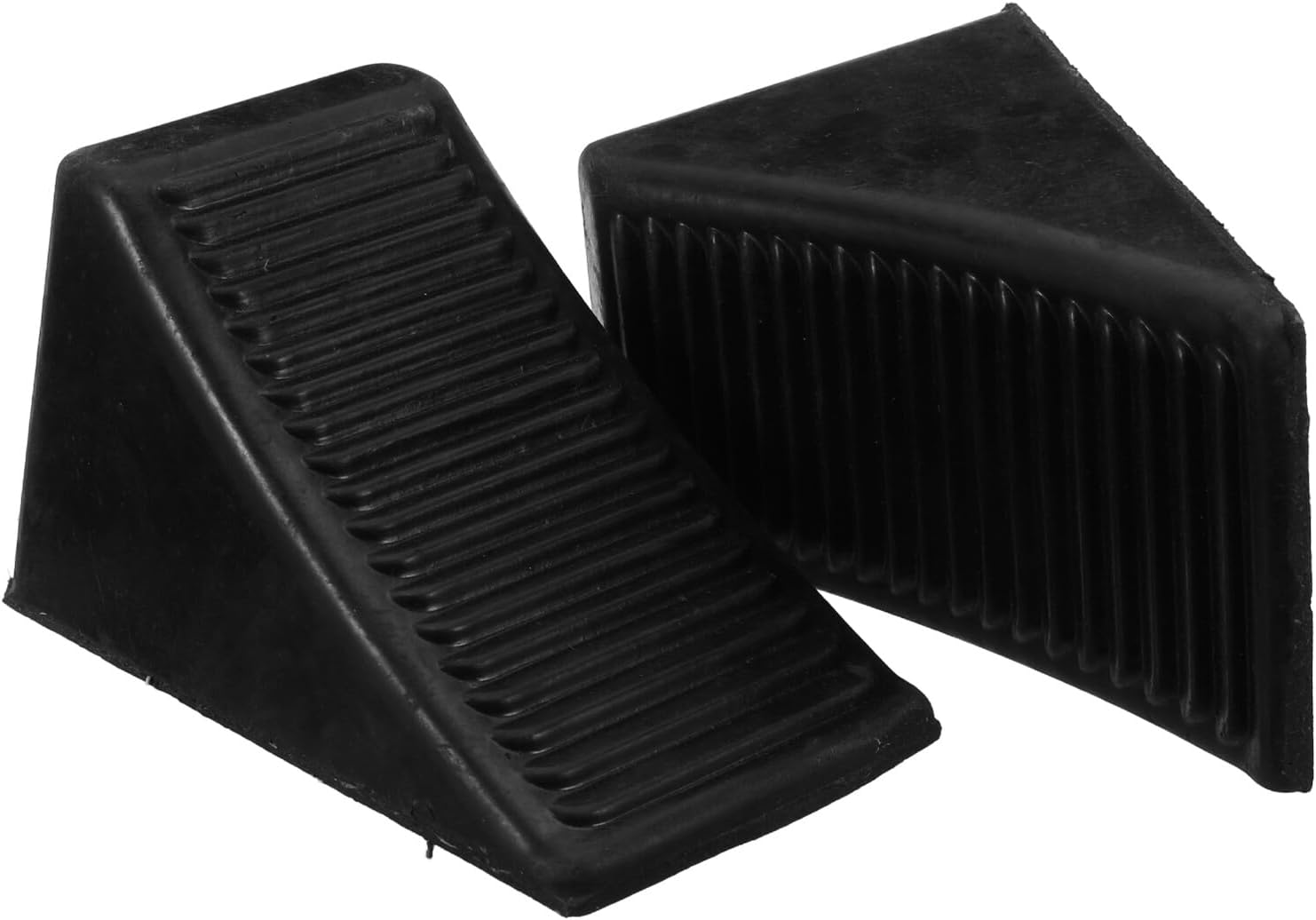 Rubber Wheel Chocks with Ring, 2pcs 16x9x9cm Tire Blocks, Parking Stoppers for Small Vehicles, Garage Wheel Immobilizers for Exhibitions and Travel