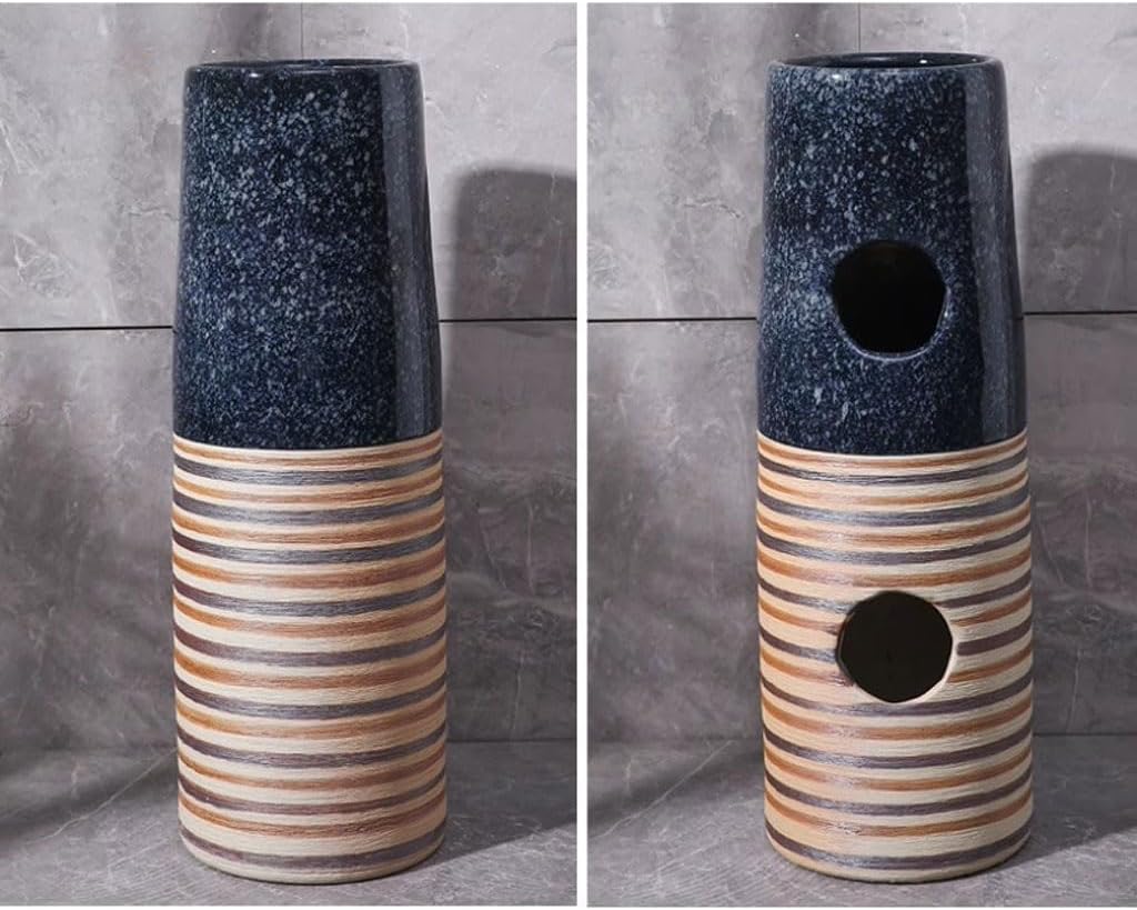 Pedestal Sinks Outdoor Wash Basin Column Courtyard Villa Garden Integrated Floor-Standing Vertical Bathroom Sink (A)