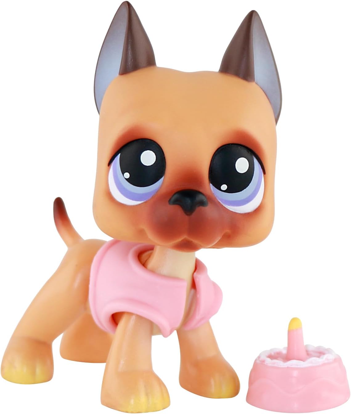 RIYES LPS Great Dane Brown and Tan Coat with Purple Eyes