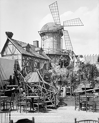 New York Windmill C1905 Na Group Of People Posing In Front Of The Windmill At Hammersteins Paradise Gardens New York Photograph C1905 Poster Print By (18 X 24) #TOP23