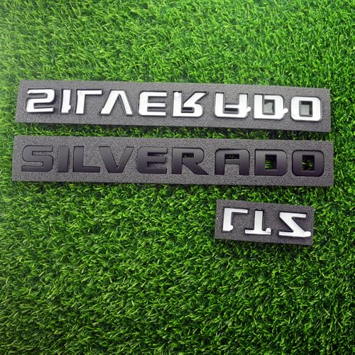 Overlay Emblem 3D Letter Side Door Rear Tailgate Badge Nameplate Compatible for 2007-2018 Silverado 1500 LTZ Set of 4Pcs (Matte Black) by Bizinlumin Lighting - Image 6