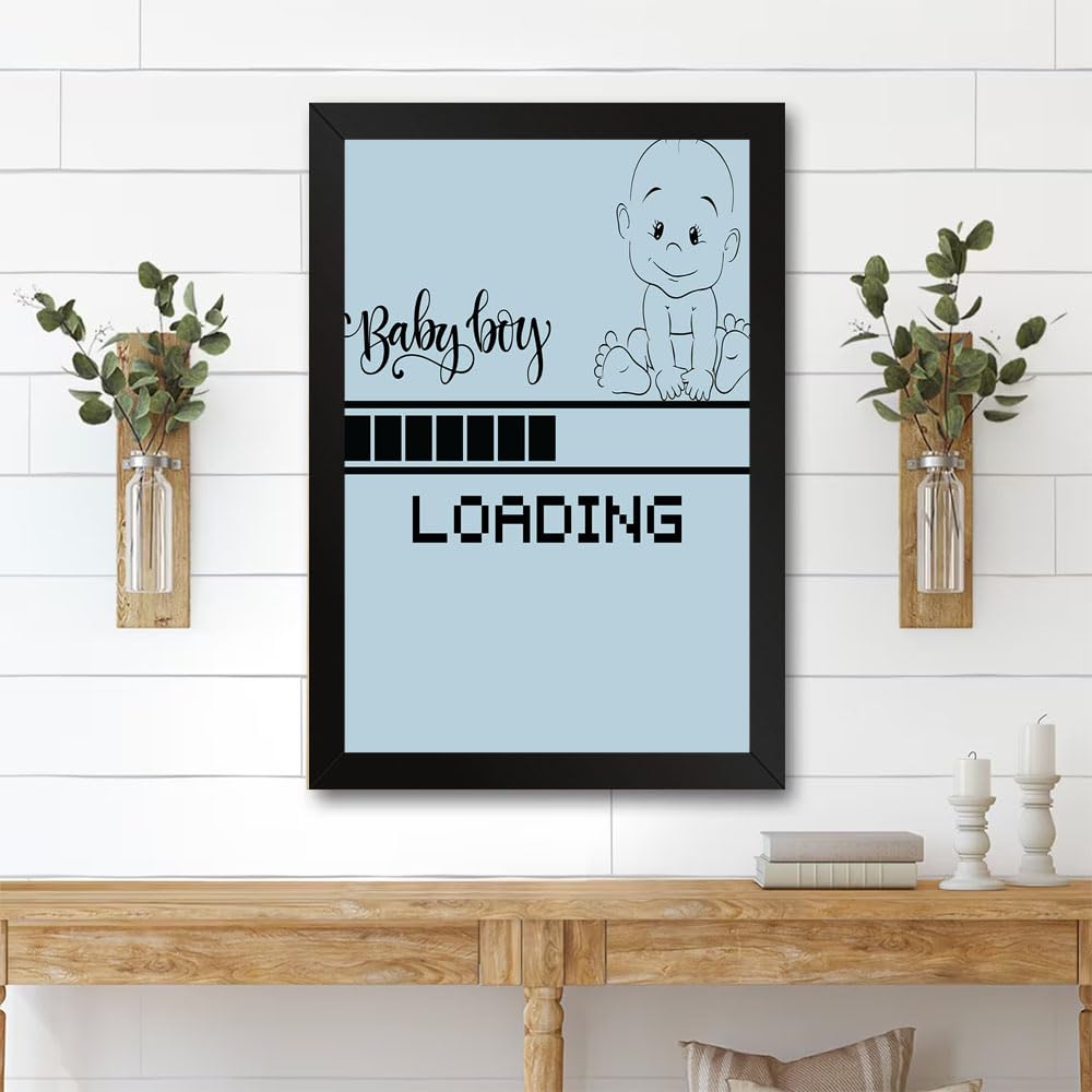 GADGETS WRAPGADGETS WRAP Printed Photo Frame Matte Painting for Home Office Studio Living Room Decoration (11x14inch Black Framed) - Funny T Shirt Infant Pregnancy Child Mother, Loading Baby