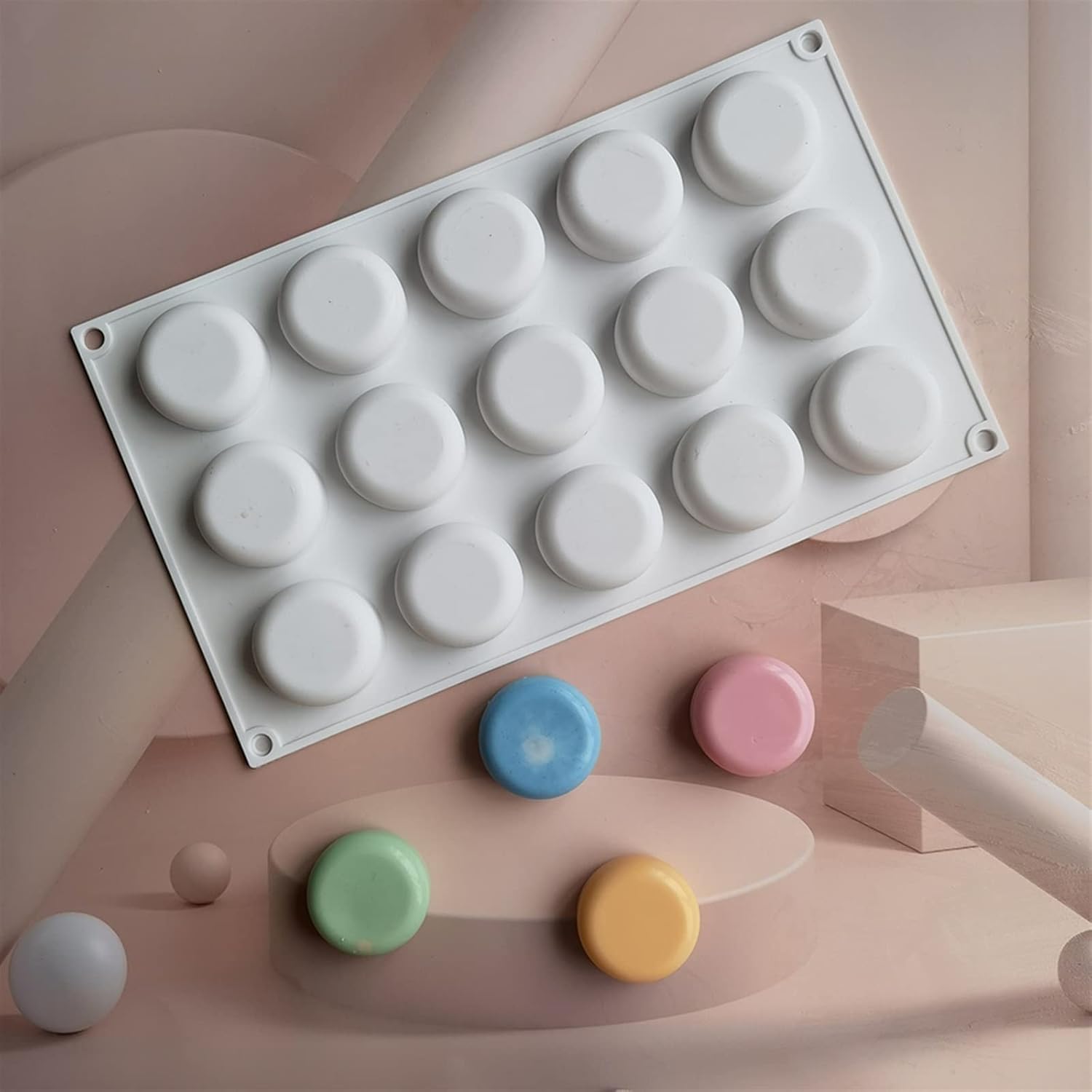 Ice Pop Molds Flat round silica gel cake mold, used for DIY chocolate mousse jelly pudding ice cream dessert bread baking pot tool