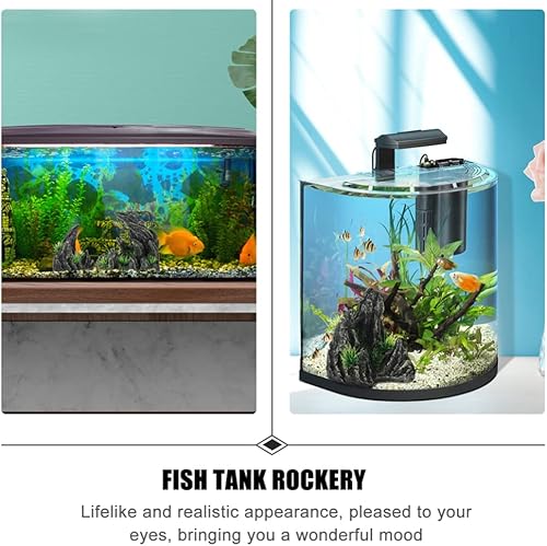 Miniatura 2 de POPETPOP Tanques de peces 2pcs Rockery Fish Hideaway Aquarium Mountain View Resina Aquarium Hideout Stone Fish Tank Artificiales para resina Camarón