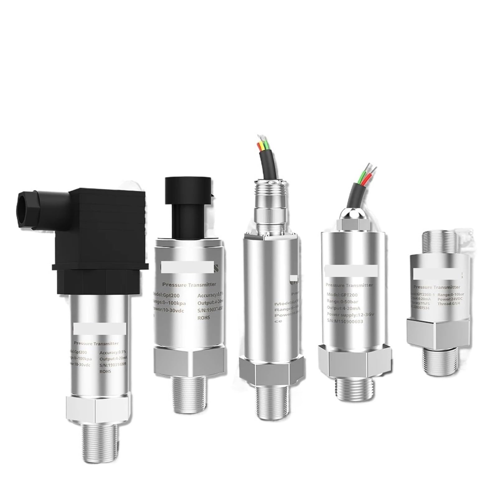 Sensor transmisor de presión hidráulico piezoresistivo de gas de agua GPT200, 4-20 mA, 250 bar, 1 unidad