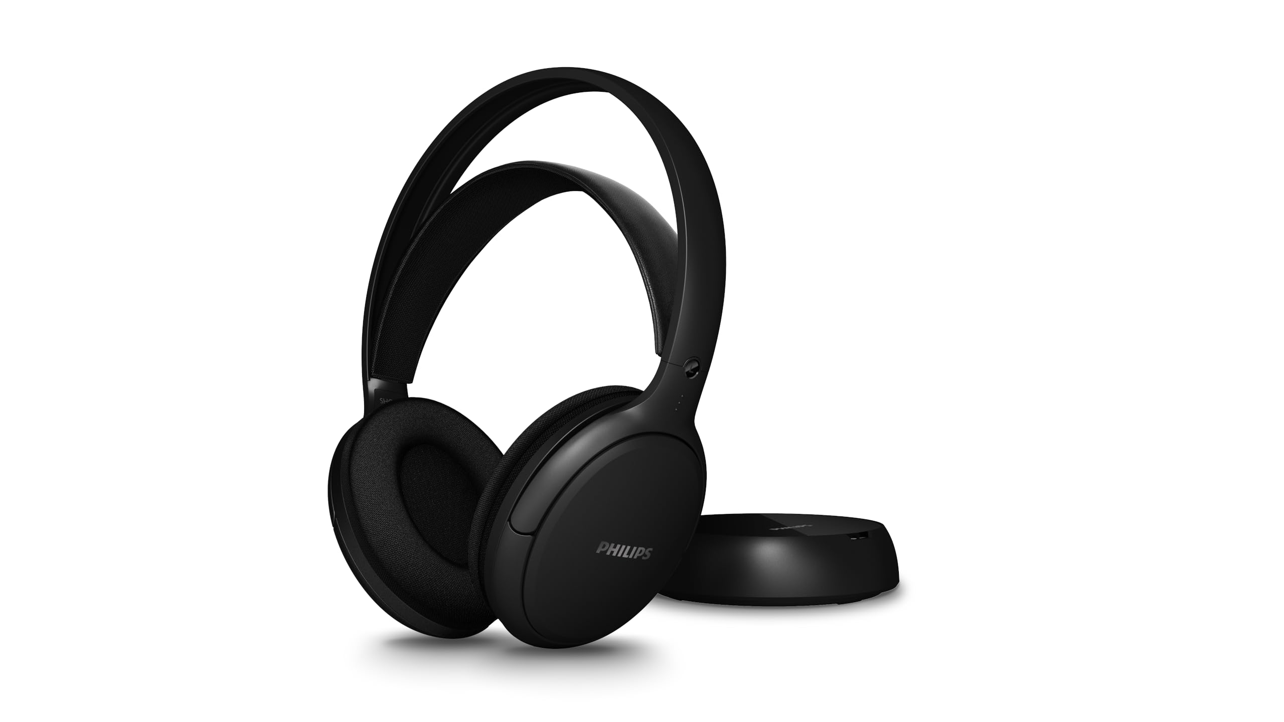 Philips SHC5200M2 Cuffie TV wireless con 30H di riproduzione, Portata 30m, Connessione 2.4G digitale, Vestibilità comoda over-ear, Batteria sostituibile, Audio chiaro dei dialoghi – Nero