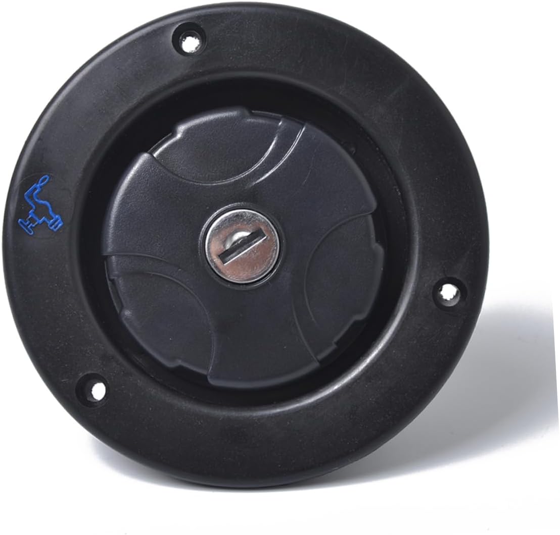 OUNONA Inlet Fill Dish with Lock for RVs Black Replacement Accessory for Camper Trailers Durable Water Inlet Hatch Secure Water Fill Solution