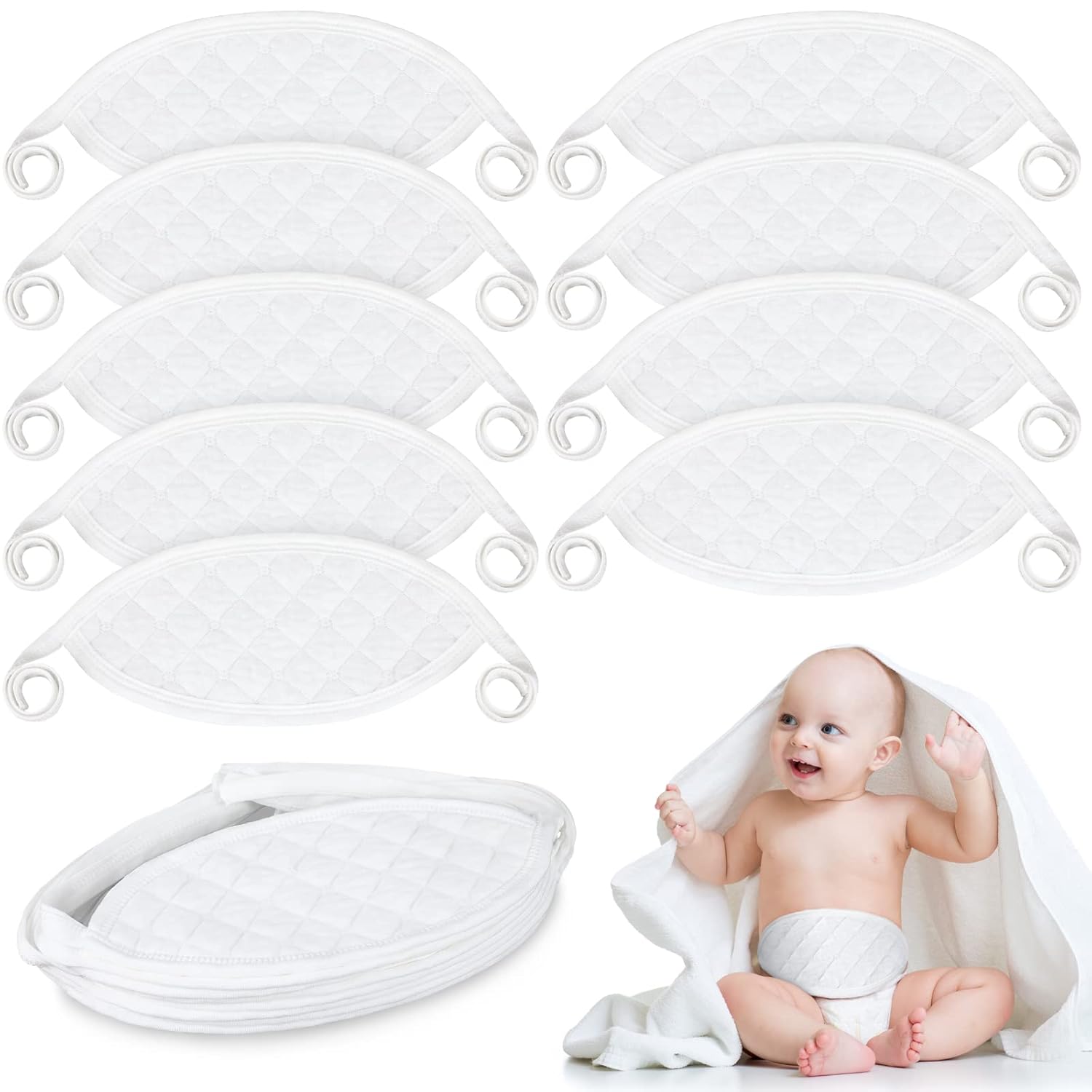 Giegxin 8 Pcs Baby Belly Band Newborn Belly Button Wrap