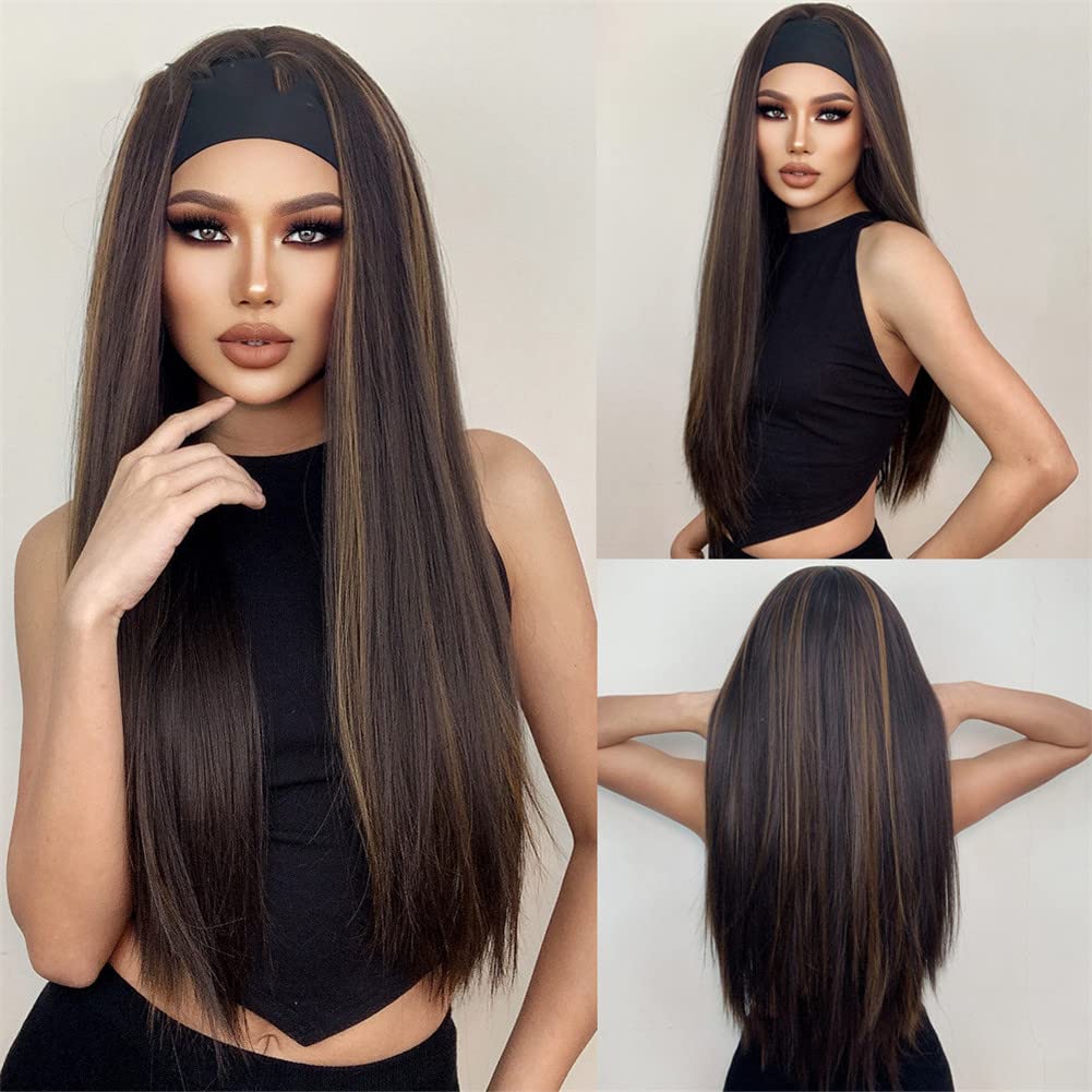 Women Cosplay Daily Natural Hair Wig Heat Resistant Fiber - Brown to Black 2112 Women Cosplay Daily Natural Hair Wig Heat Resistant Fiber  main image 2