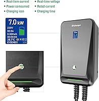 Vista 4 de 32A 7.68KW Cargador EV Nivel 2,240V 20ft Cable de carga Estación de carga de vehículos eléctricos con NEMA 14-50 para vehículos eléctricos e híbridos