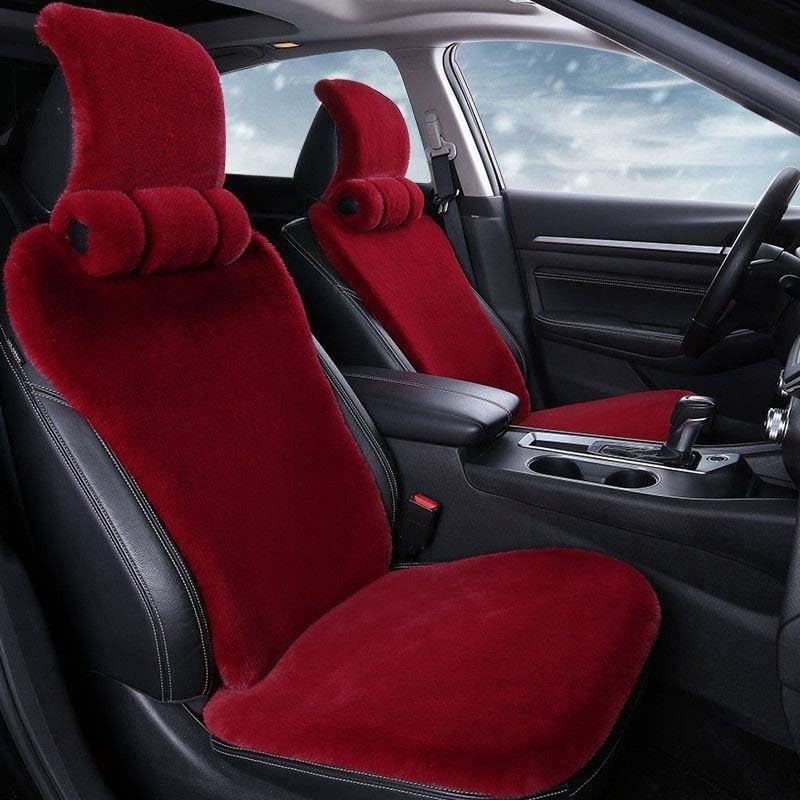 Couvre-siège auto en velours rouge pour un confort d'hiver chaleureux lors de vos trajets