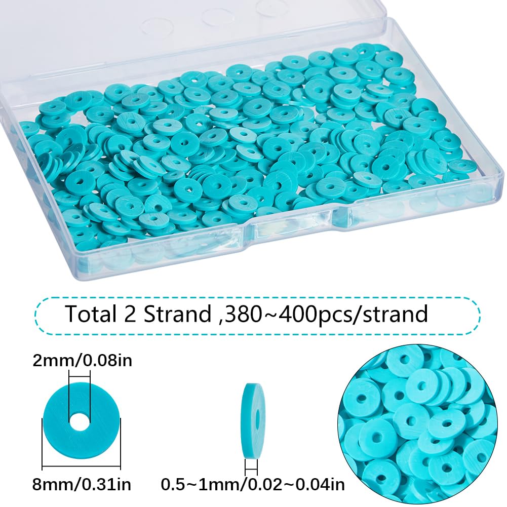 SUNNYCLUE 700 Pcs Green Clay Beads 8mm Set Spacer Loose Beads for Jewellery Making DIY Bracelets Necklace Craft Gift Supplies - Image 2