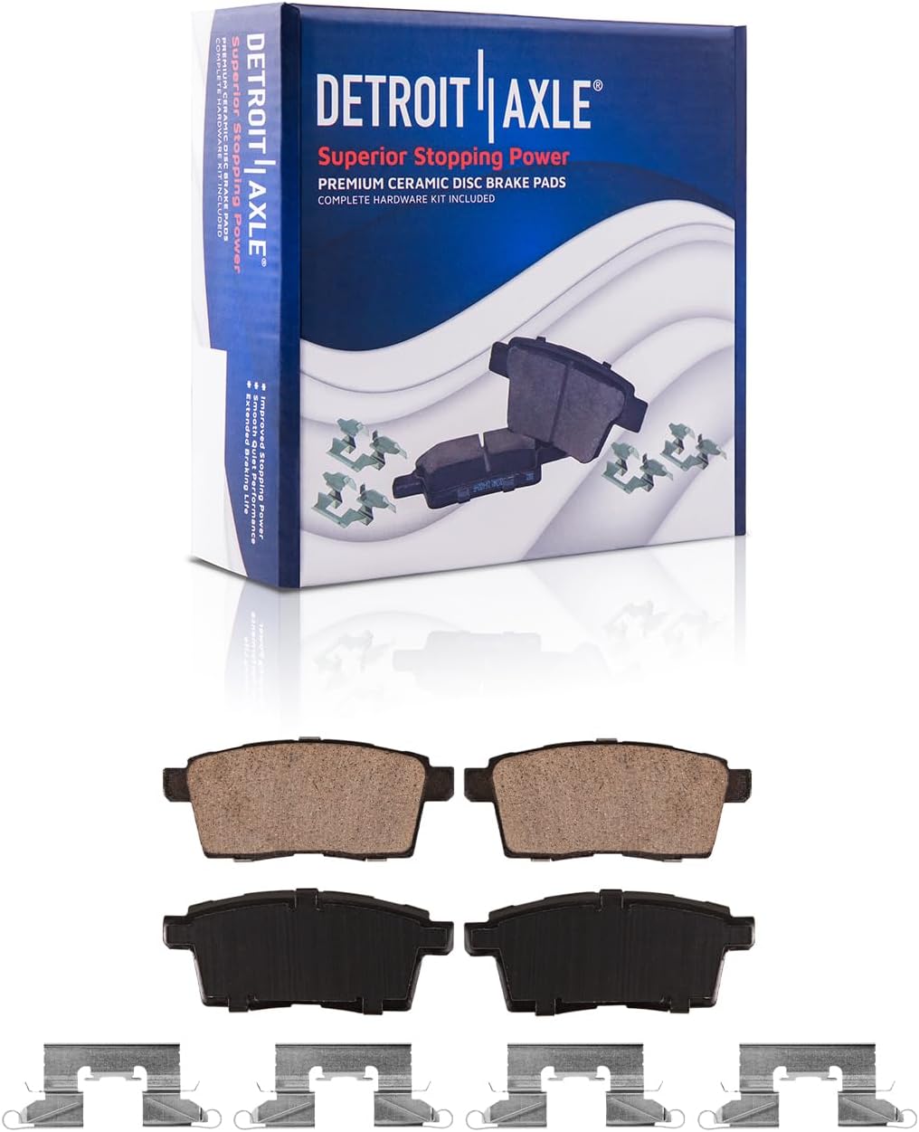 Detroit Axle Rear Ceramic Brake Pads with Hardware