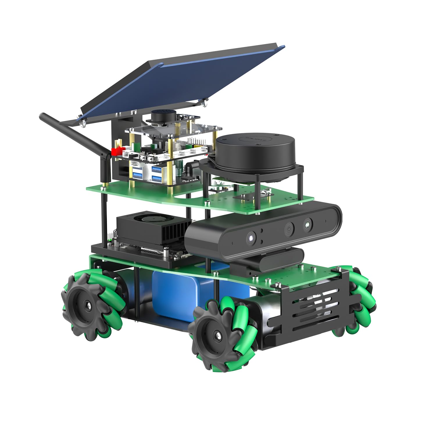 Yahboom Jetson Nano 4GB Mecanum Wheel Car Robotic Kit Lidar AI Python Programming Learnning Robotic Kit Lidar Mapping Navigation Depth (Sup Ver-Without Nano)