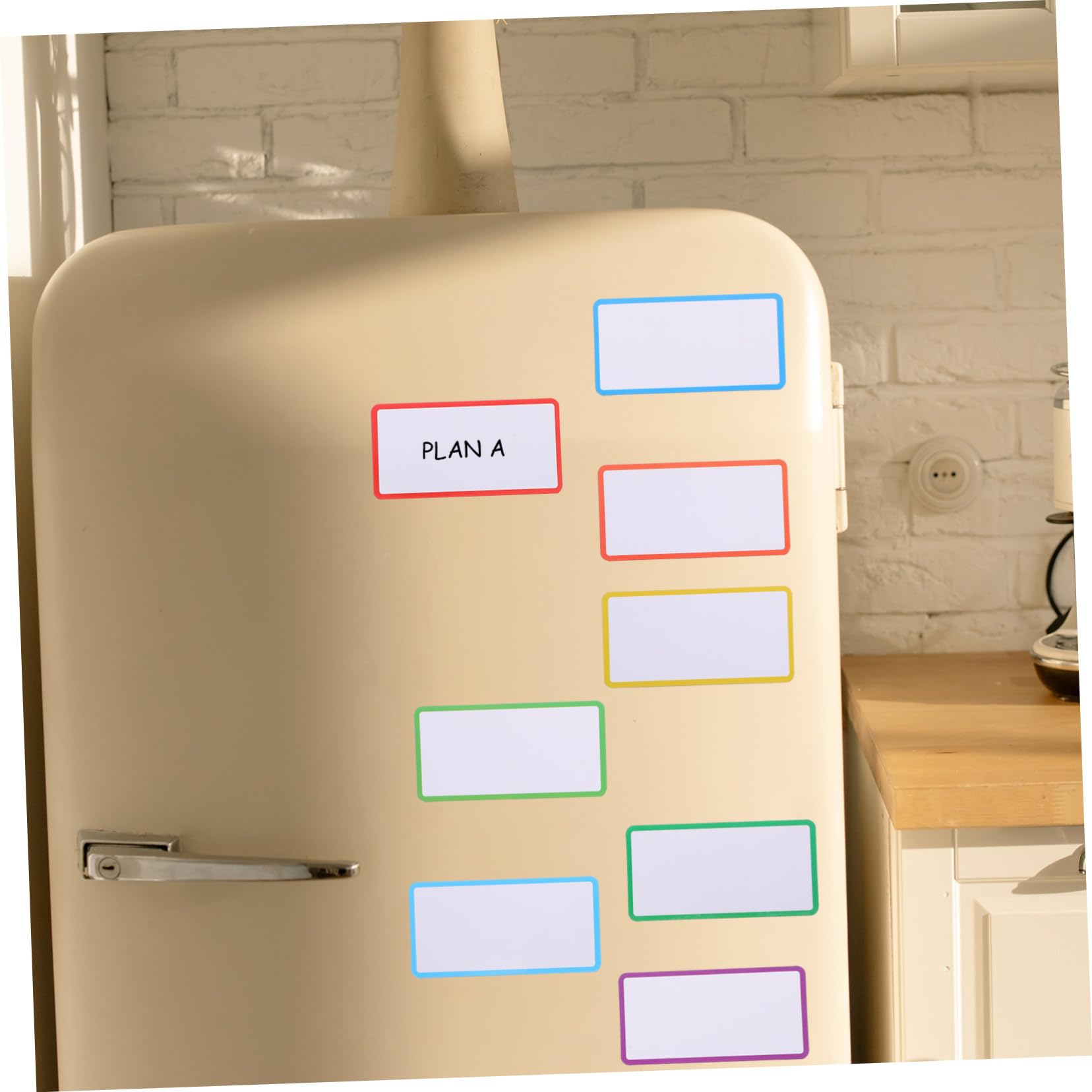 NUOBESTY 5 Set di Etichette Cancellabili a Secco con Magnetico per Classe Ufficio Etichette Magnetiche per Marcatura Alimentare (confezione da 50 Pezzi * 5