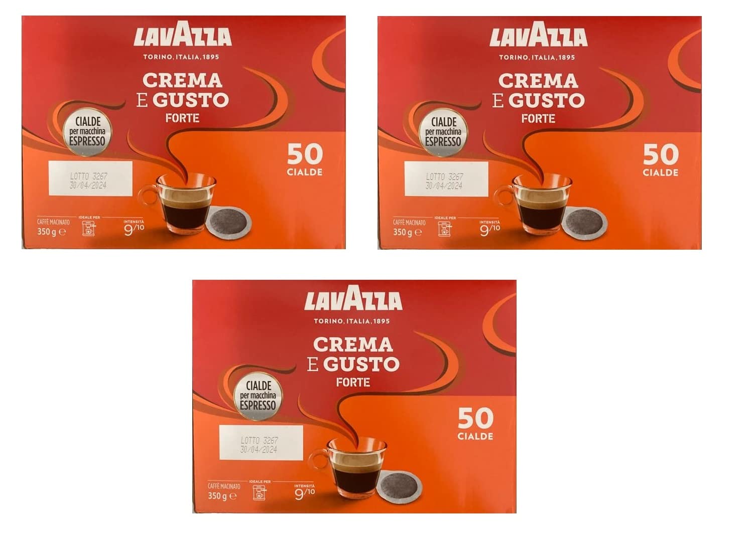 Lavazza Crema e Gusto Forte Cialde 50 cápsulas de café italiano tostado y molido