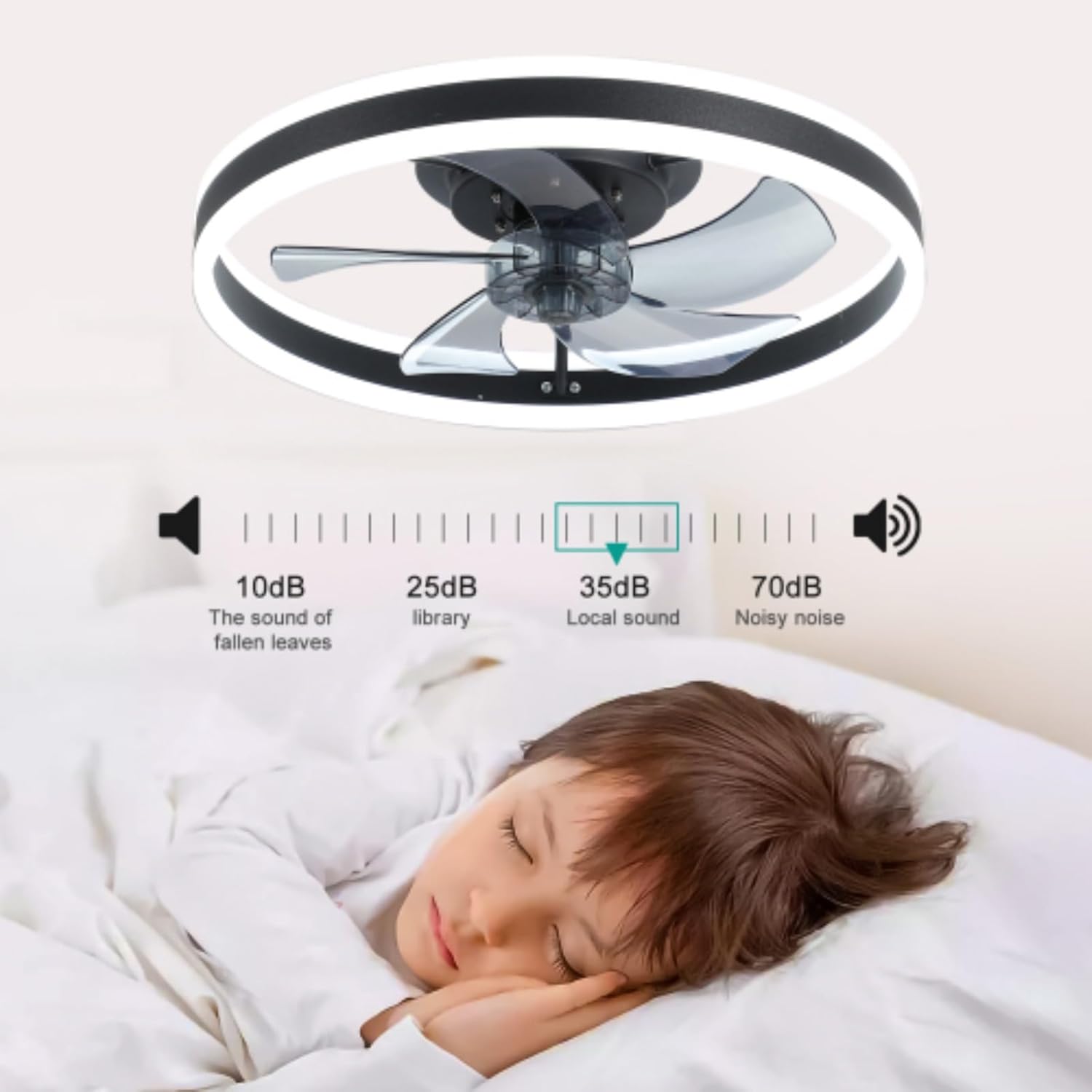 Modern Simple Ceiling Fan Ceiling Lamp, Living Room Bedroom Dining Room Ceiling Fan Lamp, LED Remote Control Dimming Silent with LED Dimmable, Suitable for Balcony, Bedroom