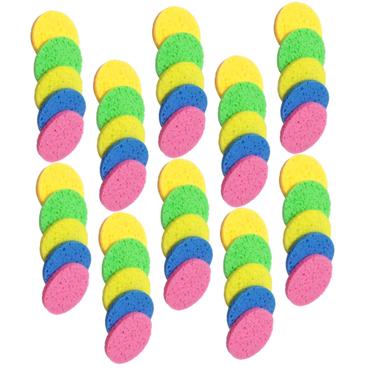 FRCOLOR 150pezzi Spugne Struccanti Spugnette Tonde Cellulosa Naturale Per Detersione Viso e Rimozione Makeup Compatte Facili Da Usare e Trasportare