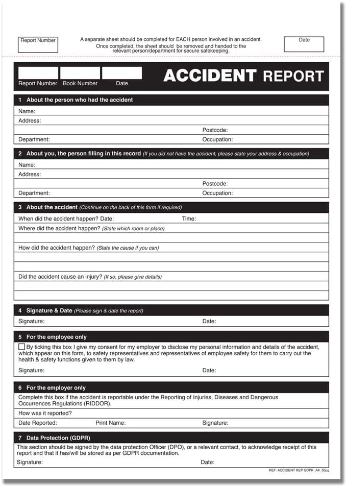 Cherry Printers Accident Report Book A4 - Image 3