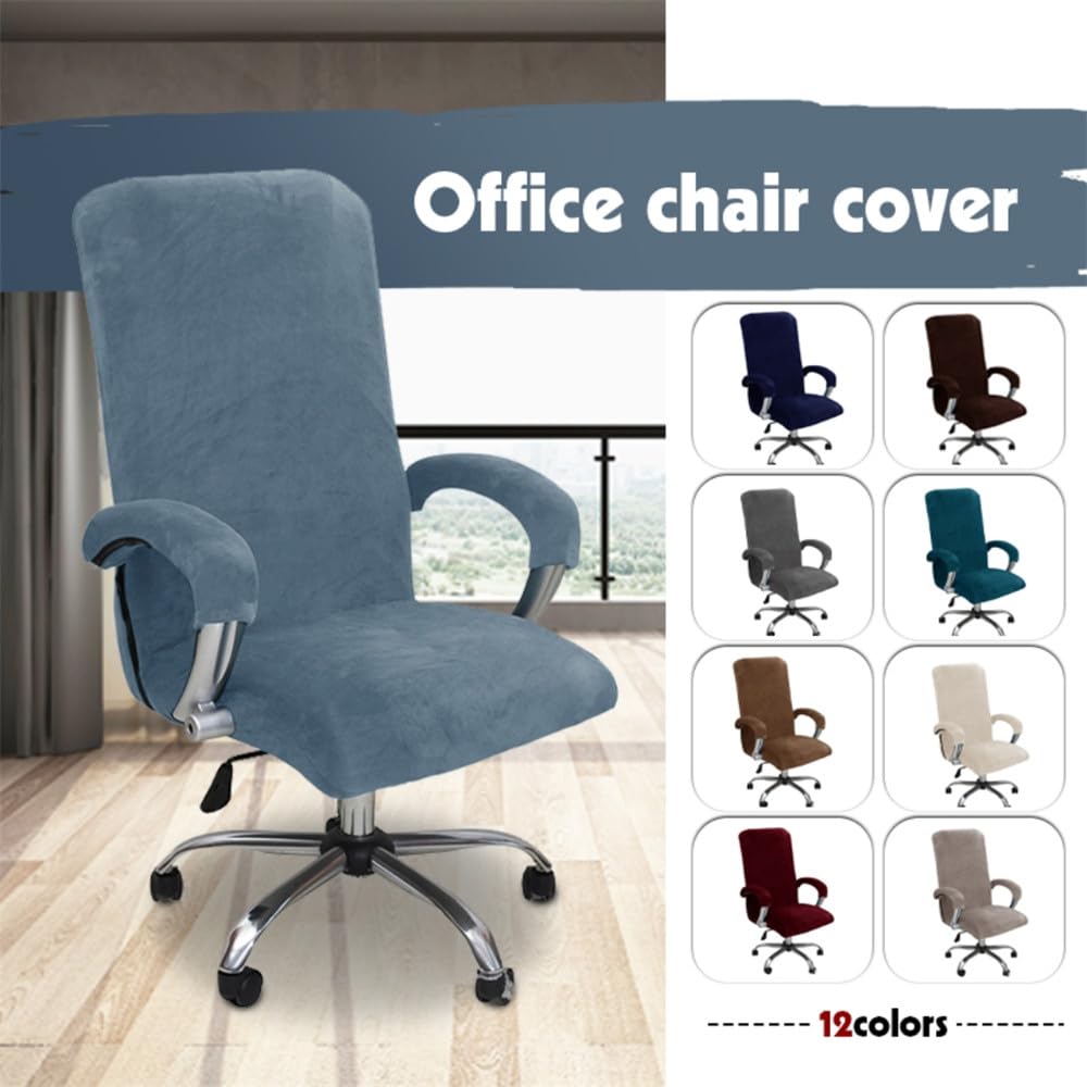 Set di 2/3 coprisedia da ufficio in velluto elastico, in spandex, con braccioli, tinta unita, perfetto per la decorazione di casa e ufficio, facile da pulire