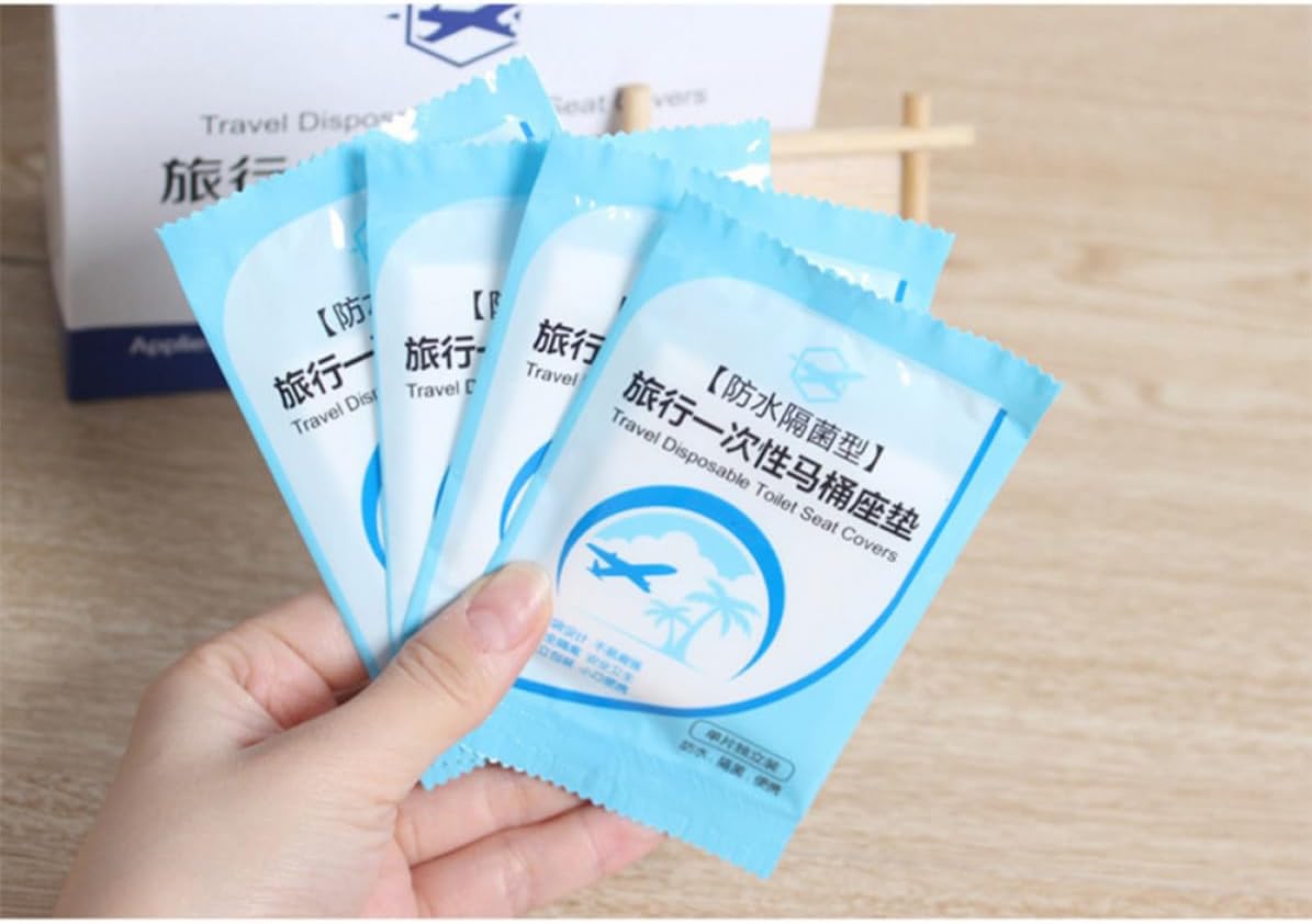 OUNONA 100pcs Disposable Toilet Seat Covers for Travel and Station Use, Lightweight Po Material, Safeguard Skin from Moisture, Suitable for Adults