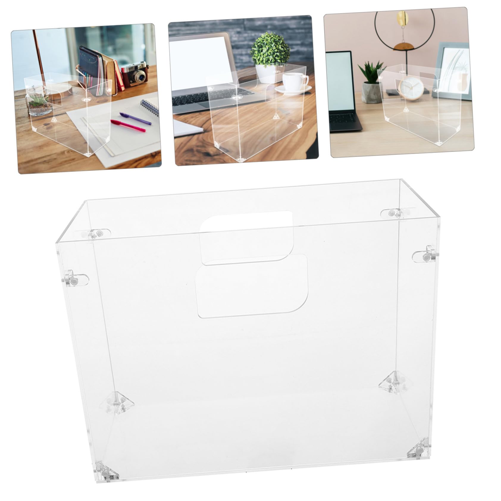 Organizzatore Documenti da Scrivania in Acrilico 32x24x14 Cm | Struttura Smontabile, Design Modulare Trasparente, per Studio e Ufficio