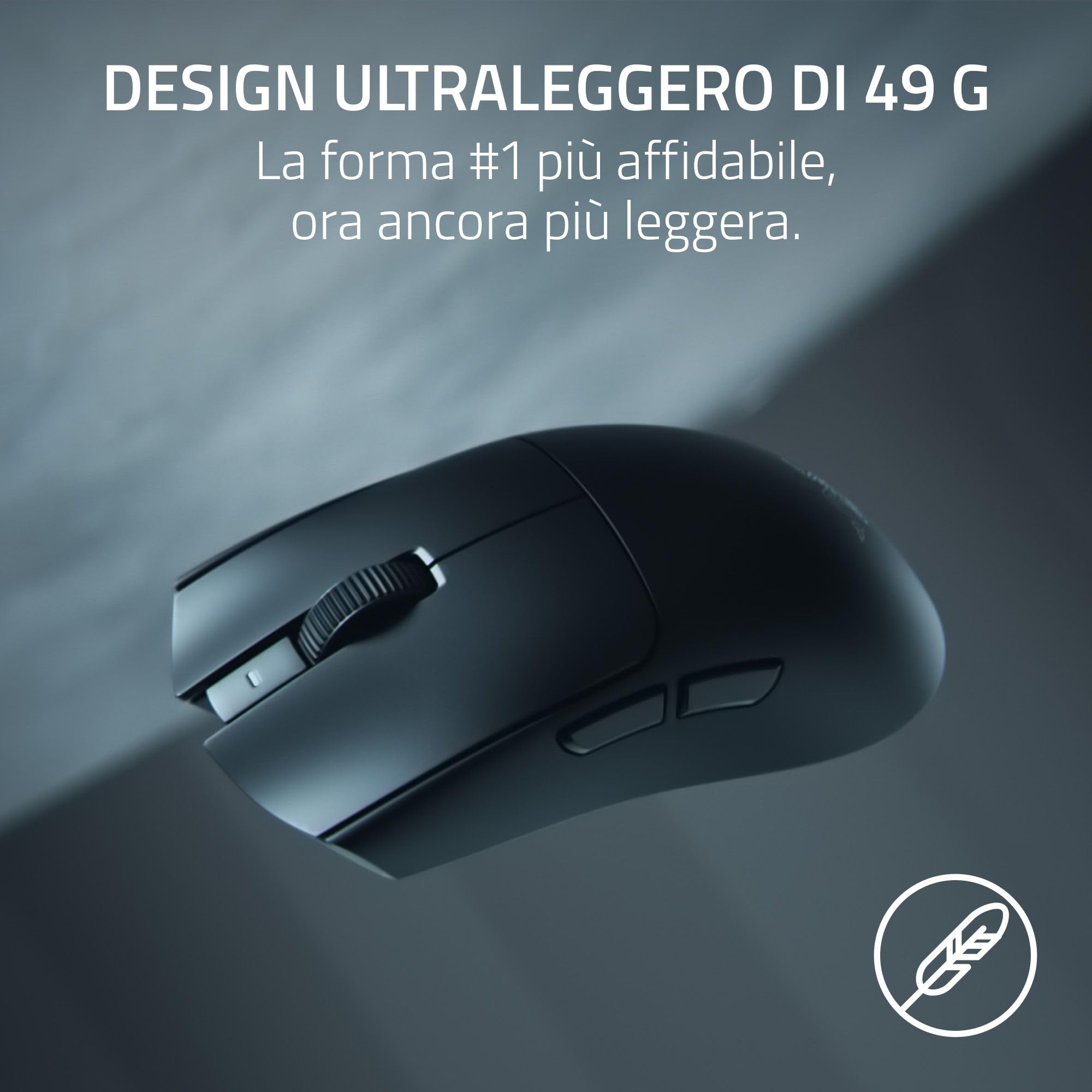 Razer Viper V4 Pro - Mouse da gaming wireless simmetrico per eSport - Ultraleggero 49 g - HyperSpeed Gen-2 polling a 8 KHz - Sensore Focus Pro 50K - Rotella di scorrimento ottica - PC/Mac | Nero