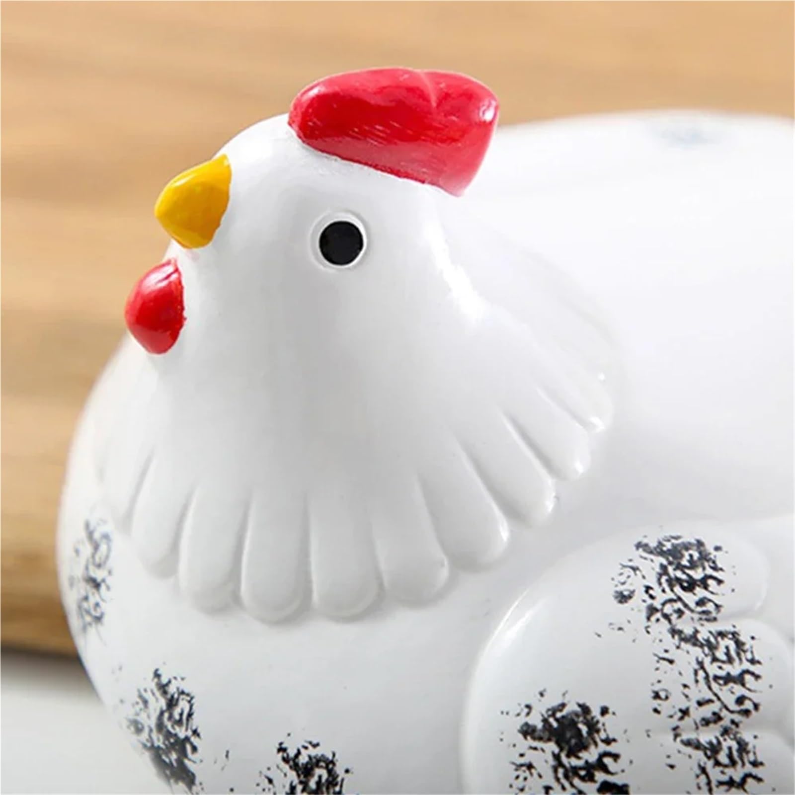 Koszyk na jajka Pojemnik na jajka w kształcie kurczaka z żelaza, ceramiczny kosz do przechowywania owoców(Blue)