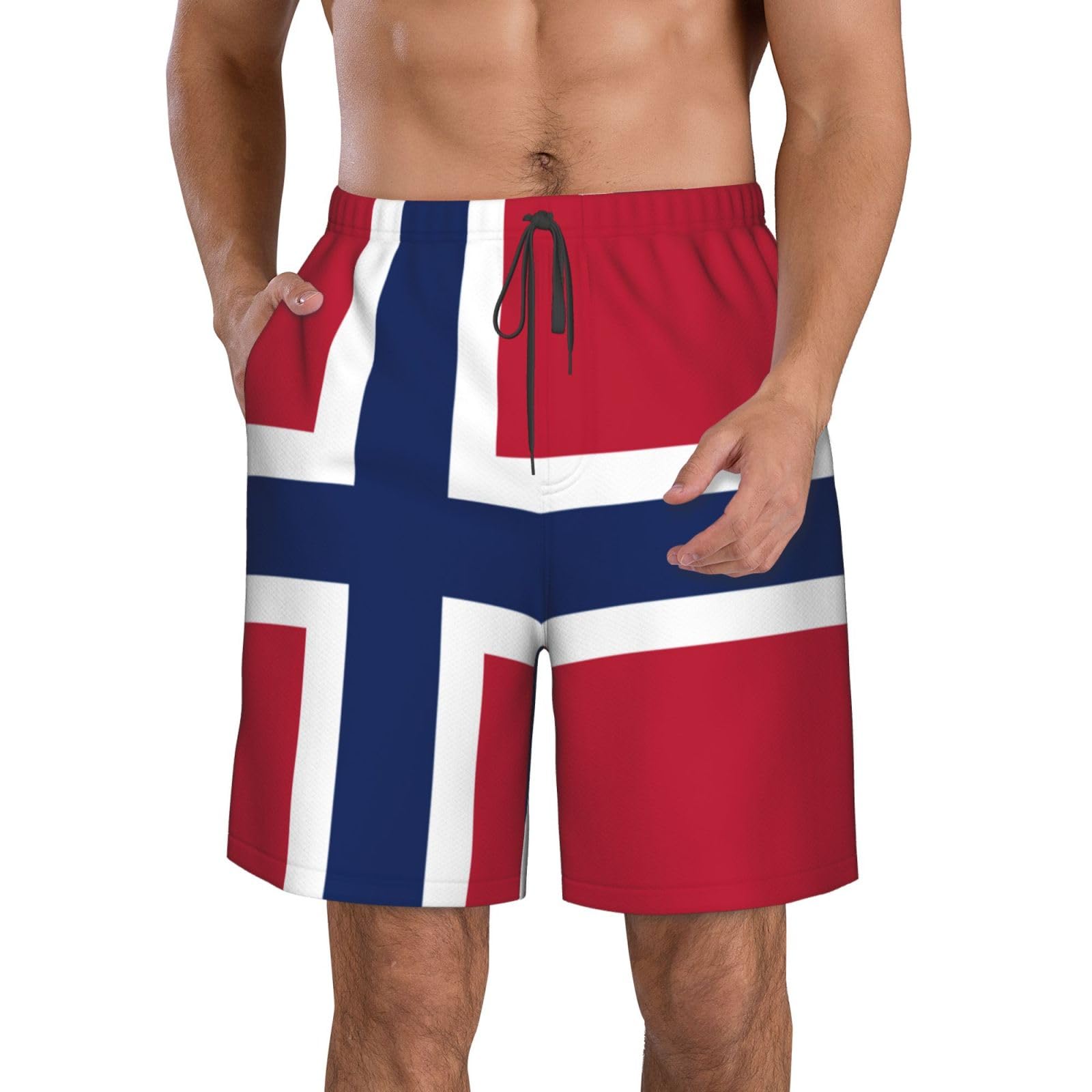 Drapeau classique short plage homme tendance Norvège confortable - 8