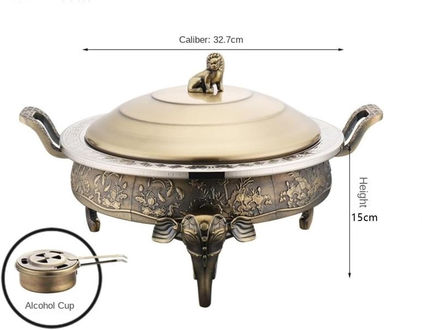 Zestaw naczyń kuchennych w formie bufetu ze stali nierdzewnej z gorącym garnkiem, wytłoczony w stylu retro(Ancient Bronze)