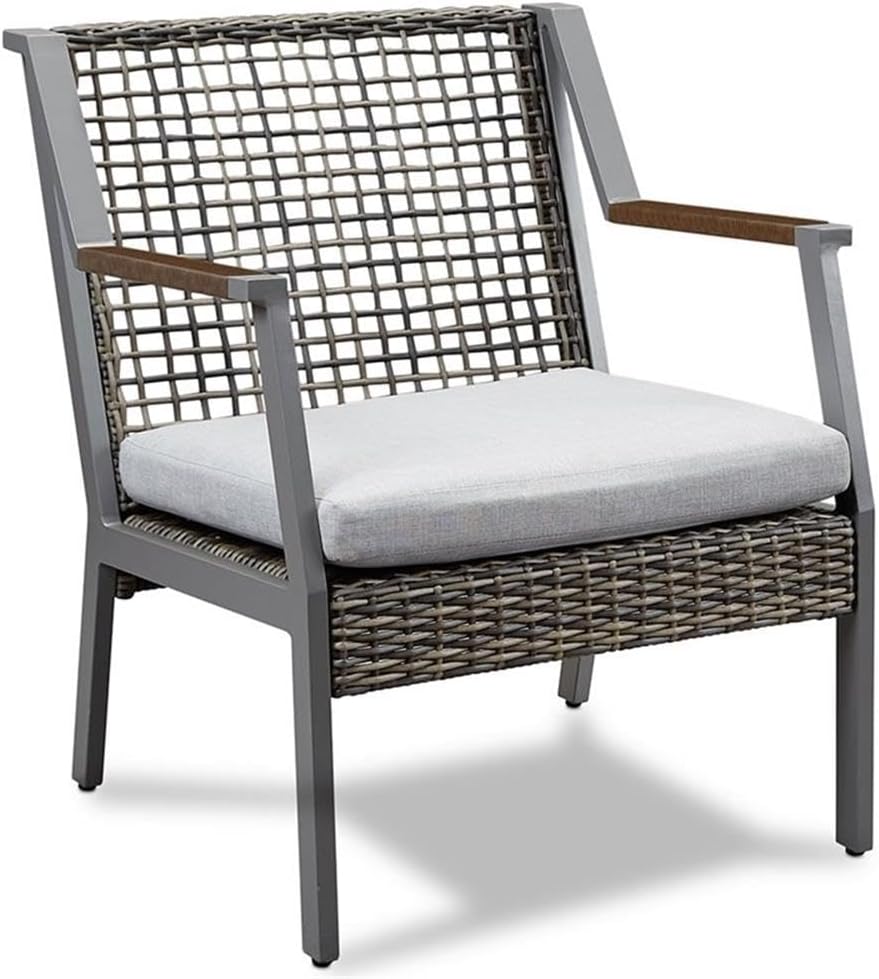 Real Flame Calvin Outdoor Chair Set of 2 - Powdered Aluminum Frame with Resin Wicker Weave