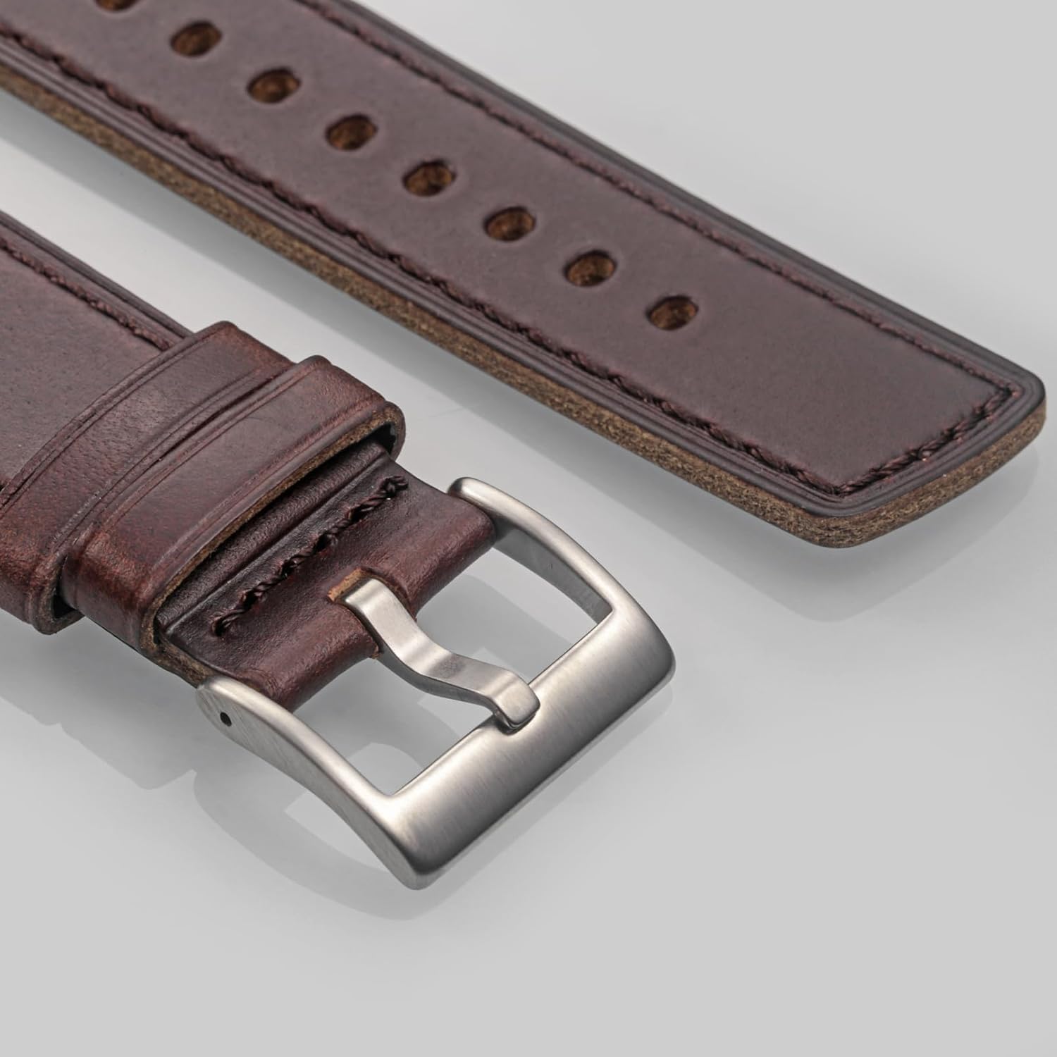 hemsut h Leather Watch Bands for Men, Horween Quick Release Leather Watch Strap Vintage Watch Replacement Wrap of 18mm, 20mm, 22mm - Image 9