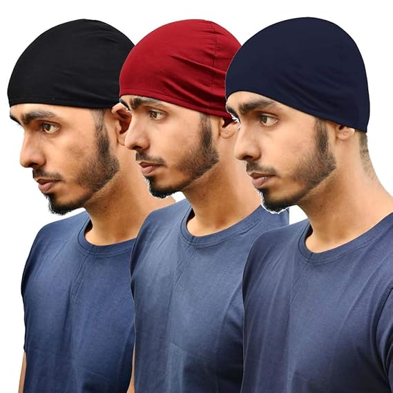 MOTUS Unisex Cotton Helmet Skull Cap-topi for Mens & Womens & kids combo (Pack of 3)