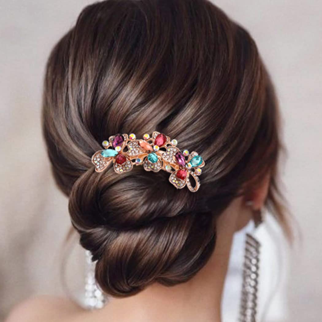 Bohend Diamante de imitación Peine Cristal postizos Nupcial Accesorios para el cabello para mujeres y niñas (3) Amorar Pinza de Pelo de Novia de Malla de Gasa Horquilla Nupcial Cintas de Malla Plumas Tocado Elegante flor Accesorios para el Cabello