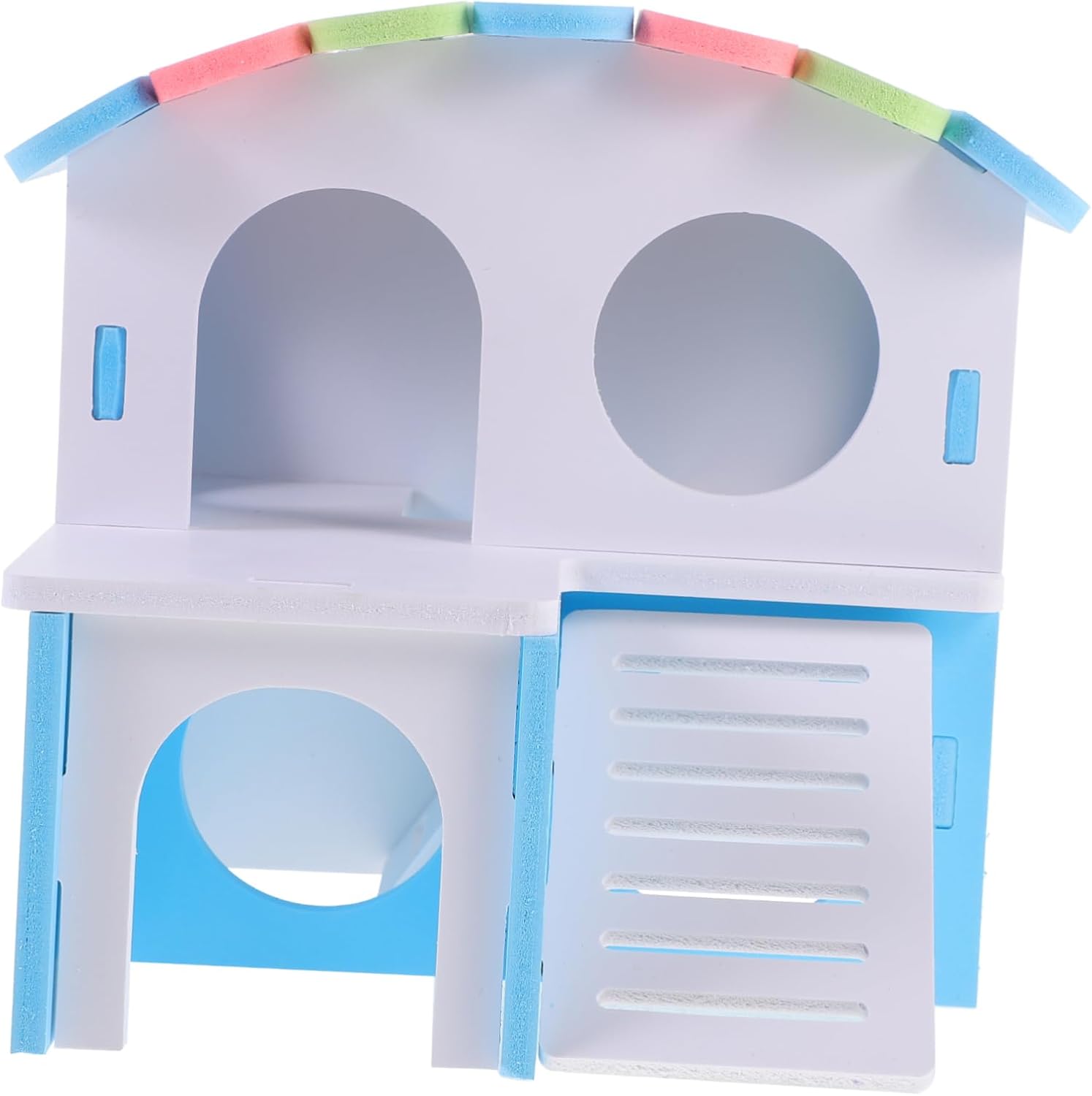 Happyyami Double-Story Hamster House Guinea Pig Hideout Tunnel Bed House Small Animal Habitat Decor