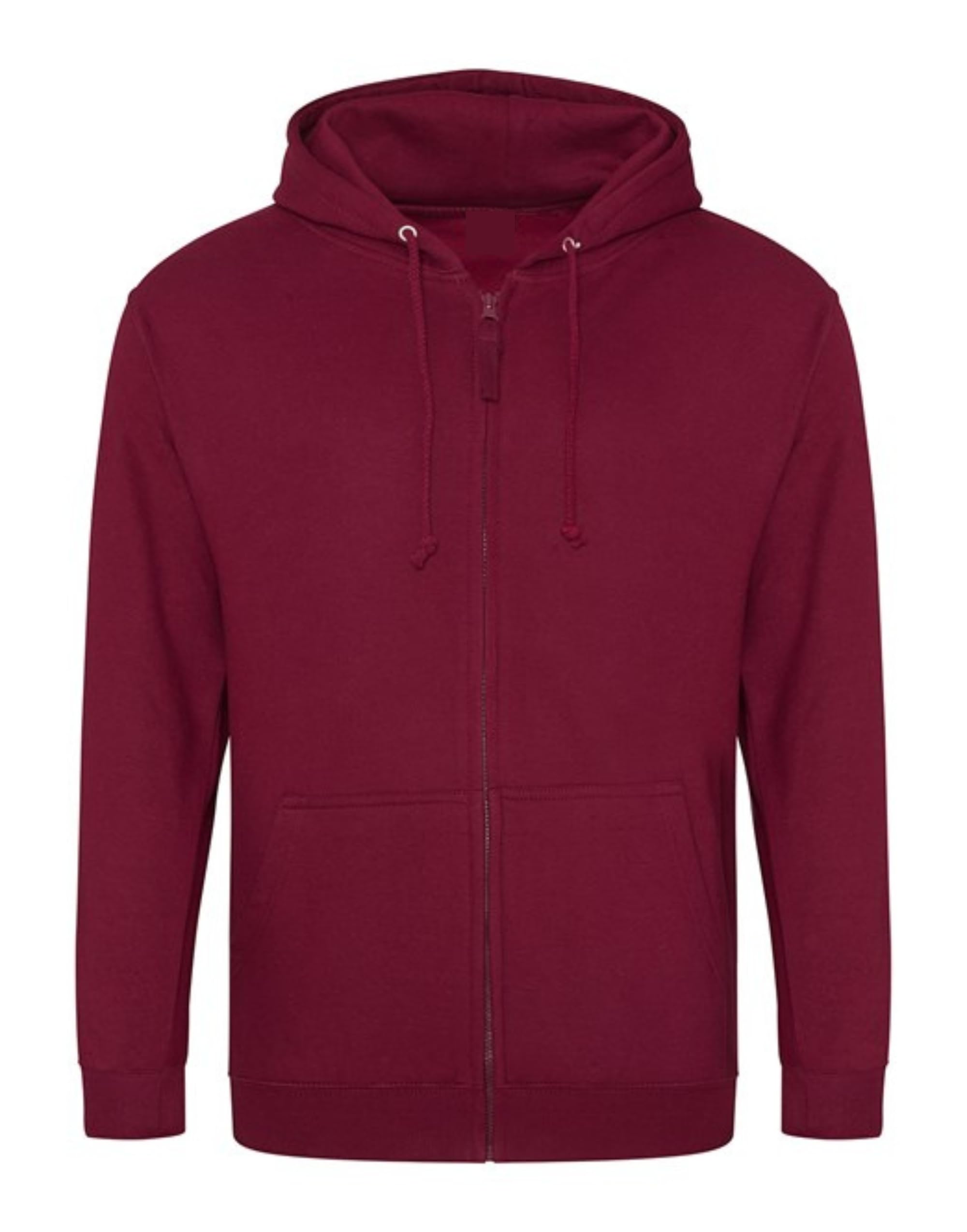 Aremie Men's Burgundy Zip Up Hoodie, Plain Zipped Hooded Sweatshirt Jacket, (M)