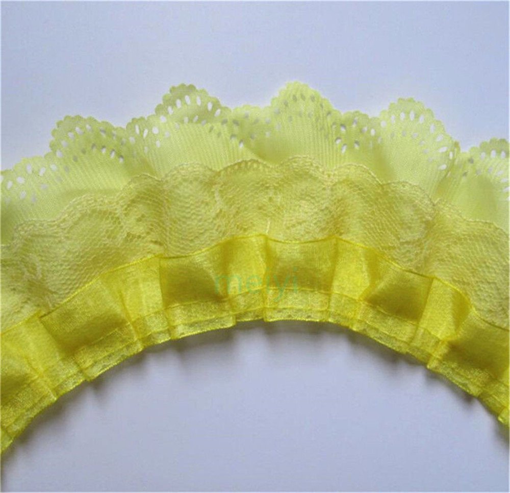 Ruban organza jaune 65 mm pour décoration vintage de mariage champêtre