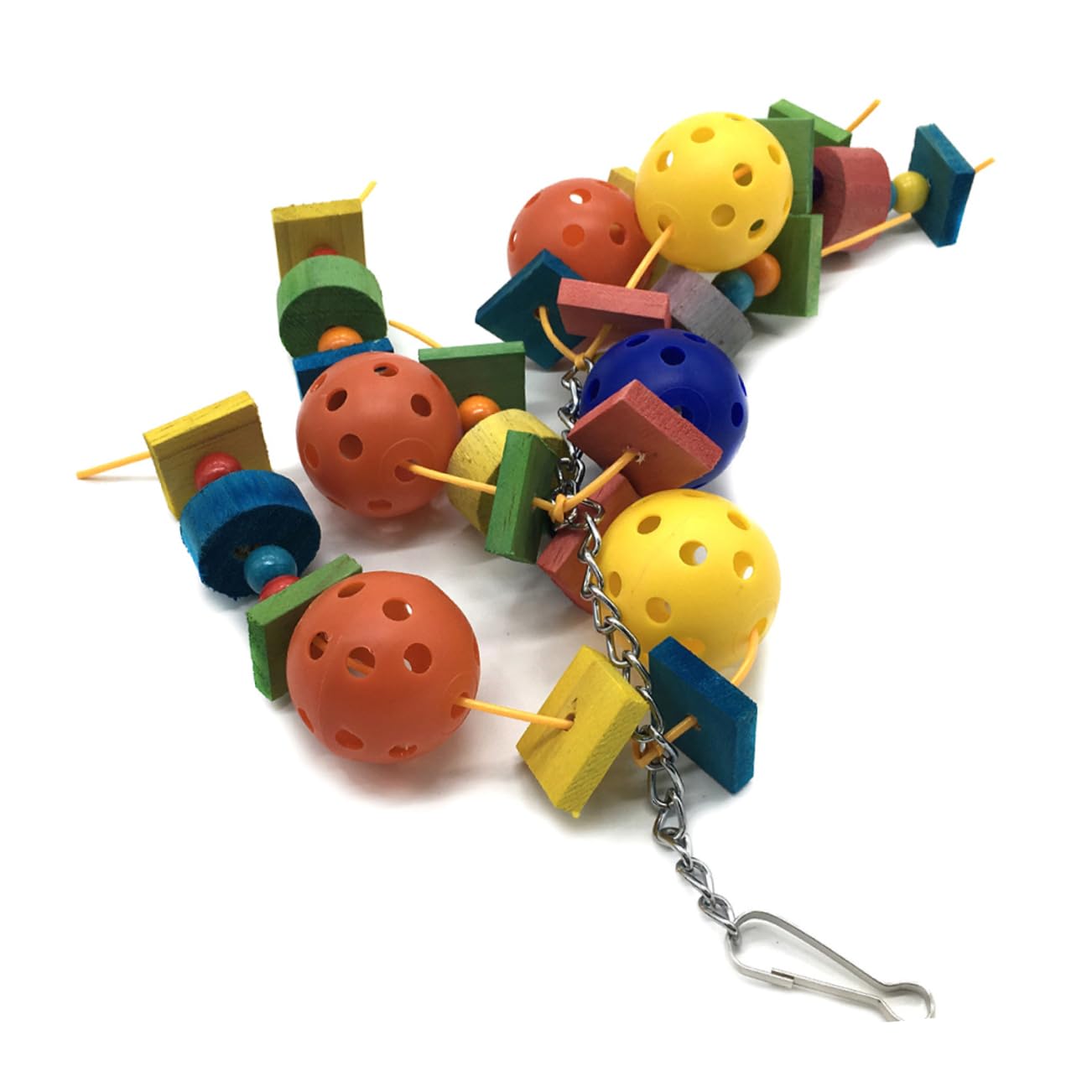 DOITOOL 3piezas Juguete Colgante para Pájaros Bloques De Madera y Bolas Huecas Diversión y Ejercicio para Periquitos Cotorritas y Loros Material Seguro para Mascotas
