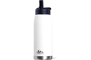 White Flow 32oz Vacuum Insulated Stainless Steel Water Bottle with Straw Lid and Handle