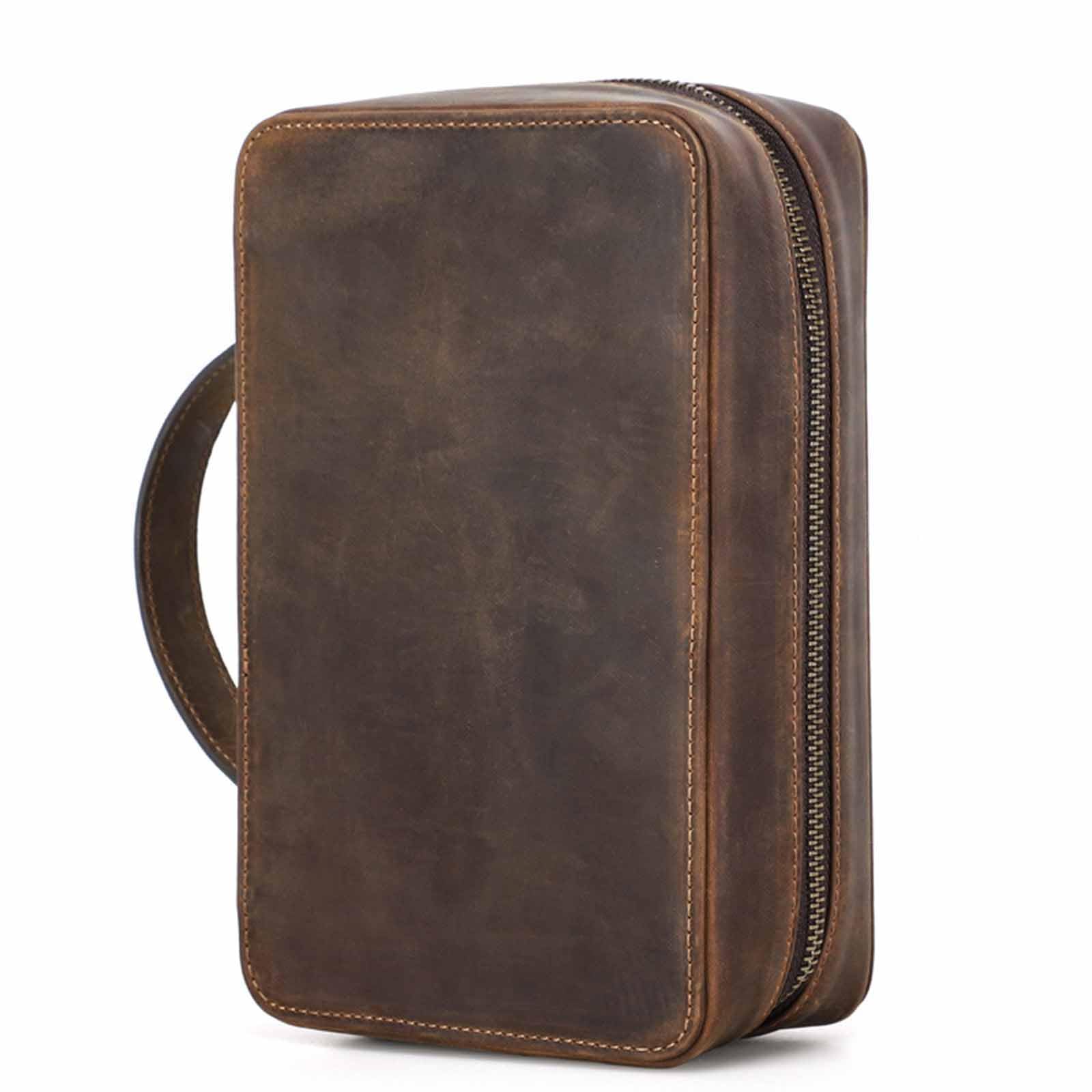 Astuccio per Tabacco, Borsa Portatile for Pipa da Tabacco, Multifunzionale, Viaggio, in Pelle, Ideale Come Regalo for Uomo