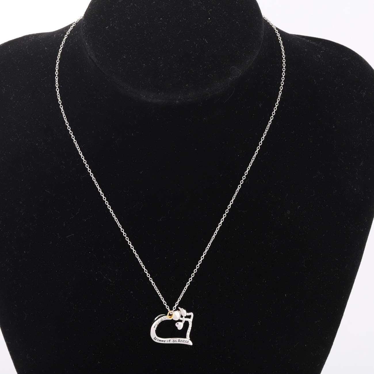 WUSUANED Infant Loss Memorial Necklace Mommy Angel Necklace Remembrance Jewelry Miscarriage Gift for Women Girls - Image 3