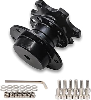 neynavy Pack-1 Car Steering Wheel Quick Release Tool, Aluminum Alloy 6 Hole HUB Racing Adapter Universal for Most Cars Racing (Black)