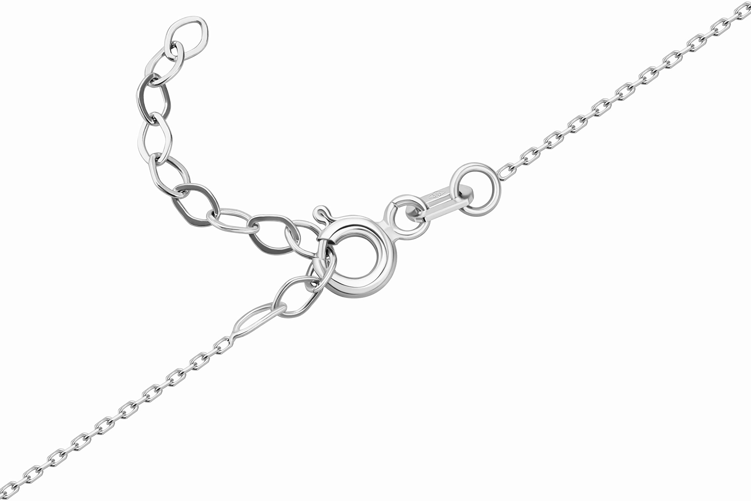 14 Karat 585 Gold Halskette Mit Zirkonia Unendlichkeit Anhänger Weißgold